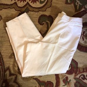 Vintage TALBOTS woman Size 20W Silk Cotton High-Waist Trouser 
classic White NEW